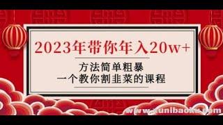 韭菜-联盟·2023年带你年入20w+方法简单粗暴，一个教你割韭菜的课程