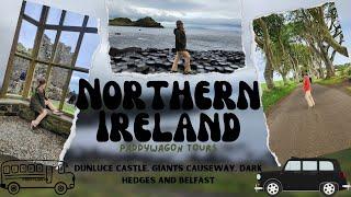 Northern Ireland PaddyWagon tours - Dunluce Castle, Giants Causeway, Dark Hedges, and Belfast.