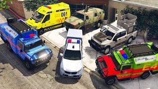 GTA 5  Stealing EMERGENCY Cars with Franklin  (Real Life Cars #82)