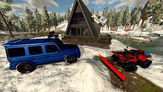 Snowstorm Traps Millionaires in Cabin | Farming Simulator 25