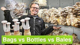 Bags vs Bottles vs Bales & Reducing Mushroom Production Costs I Mushroom Farming I GroCycle