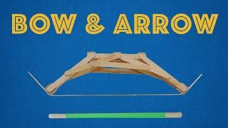 Young Engineers: DIY Bow and Arrow Project made from Craft Sticks, Rubber Bands, and a Straw