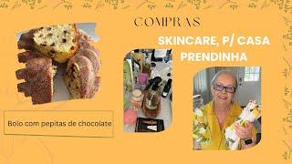 Compras de Skincare, p/casa~ Produtos Terminados ~Prendinha ~Bolo c/ pepitas de chocolate