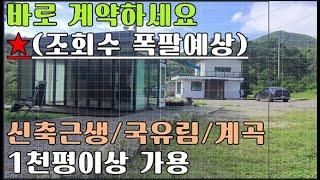 (바로 계약하세요) 국유림속 계곡과 모든 자연환경을 만끽할 "독립적인 부동산"입니다. 2종 근생 60평 건물과 계곡앞 별채까지... 직접 오시면 더욱 만족하실 부동산으로 강력추천