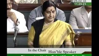 Mehngai: Smt Sushma Swaraj: 25.02.2010