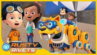 Tigerbot and Elephantsaurus on a Delivery Mission! | Rusty Rivets 2H Compilation｜Cartoons for Kids