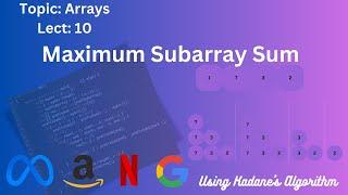 Maximum Subarray Sum | Kadane's Algorithm Explained | Efficient Approach | AlgoXploration