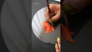  INCREDIBLE Glass Painting Technique  Flower Painting #shorts