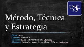 Diferencia entre Método, Técnica y Estrategia