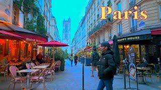 PARIS, FRANCE  PARIS WALKING TOUR, EVENING and NIGHT  WALK IN  PARIS 4K UHD