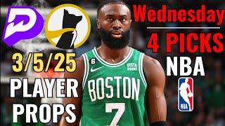 PRIZEPICKS UNDERDOG NBA WEDNESDAY 3/5 BEST PLAYER PROPS TODAY!!