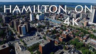 Downtown Hamilton Ontario Canada Aerial Drone View Ultra High Definition 4K