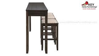 Ashley Rokane Counter Height Dining Room Table And Bar Stools Set Of 4 D397-223 | KEY Home