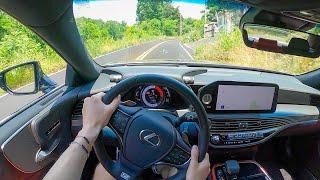 2023 Lexus LS500 F-Sport AWD - POV Test Drive (Binaural Audio)