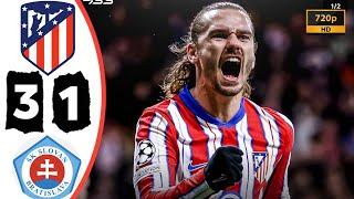 Atlético Madrid vs Slovan Bratislava (3-1) - All Goals & Highlights - Alvarez & Griezmann Goals 