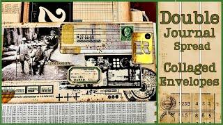 JUNKJOURNAL PAGE IDEA - GRUNGY COLLAGED ENVELOP POCKETS #papercraft #junkjournalideas