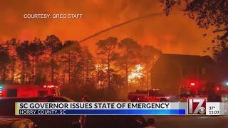 SC state of emergency with large fire near Myrtle Beach