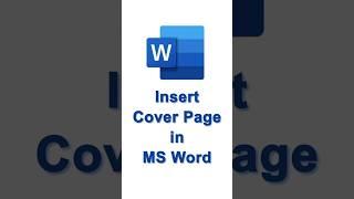 Insert COVER PAGE in MS Word (In 2 Easy Steps) #shorts #msword