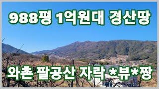 [취하]팔공산자락 5억원대에서 1억원대로 뚝 떨어진 산새짱 공기짱 뷰가 멋진 988평 경산땅 언능 가져가이소