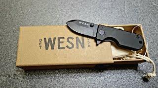 WESN Microblade Titanium Blacked out  + Leather Sheath     #unboxing