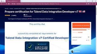 Prepare certification for Talend Data Integration Developer v7