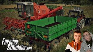 Polskie żniwa z bizonem czyli Farming Simulator 2013  Sezon na mazowszu #1 - Bronczek & MafiaSolec