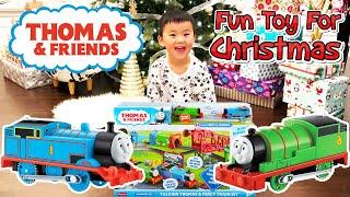 Thomas & Friends Talking Thomas & Percy Train Set | Keeva's Christmas Gift Unwrap! | Kids Toy Review