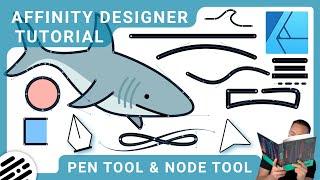 Affinity Designer Pen Tool and Node Tool Tutorial - Beginner to Advanced