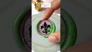 Pink and Green Waxseal Stamp / Marble Waxseal Stamp / Glitter Waxseal Stamp / Waxsealing 