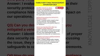 Third Party Risk Management Interview Questions and Answer | TPRM Interview Questions and Answers