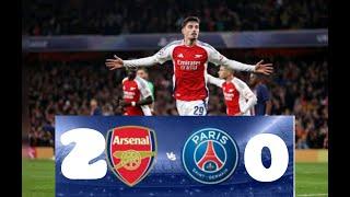 Arsenal 2 vs PSG 0 UEFA CHAMPIONS LEAGUE HIGHLIGHTS