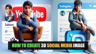 How To Create 3D Social Media Image | Social Media Profile Name Photo Kaise Banaye