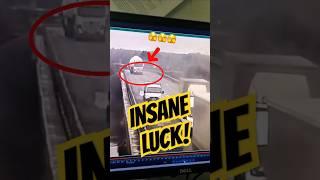 Bridge Breaks Behind Him – Lucky Escape!  #truckdriver #lkw #camion #bigrig #automobile #lucky