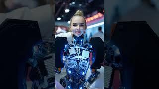 Engineer takes off cyborg girl's armor at exhibition #robot #takeoff #robotgirl #cyborg