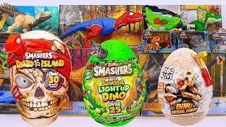 Unboxing and Review Jurassic World Toys | Zuru Smashers Dino, Trex Spider-Man ,Bistahieversor | ASMR