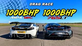 MCLAREN EVOLUTION.. 1000BHP 765LT v 1000BHP 12C: DRAG RACE