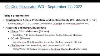 Accessing and using ClinGen data