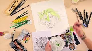 Watercolors Green Tiger Time-laps By Giulia Broggini ft. SensorySeeds