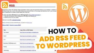 How to Add RSS Feed in WordPress (2024) - Easy Guide