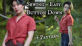 How to Sew the Robin Blouse! Vintage Shirt Sewing Pattern Tutorial