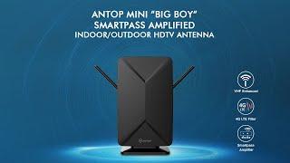 2020 New Release Antop AT-406BV Flat Panel Mini "Big Boy" Indoor/Outdoor Amplified HDTV Antenna