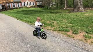 2020 - Regan riding stryder bike for the first time