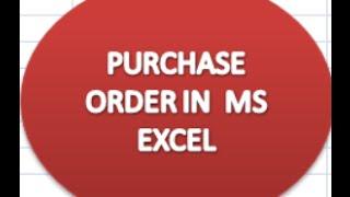 purchase order in Excel