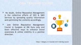 BEST ORM (ONLINE REPUTATION MANAGEMENT) TRAINING IN GURGAON (DELHI/NCR)