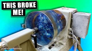 This HUGE Blank Nearly Broke My Lathe! - Woodturning