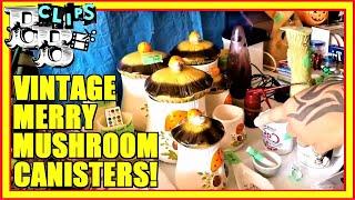 WE FOUND MERRY MUSHROOM CANISTERS, AND A HUGE BOX OF LUSH BATH BOMBS AT THIS GARAGE SALE!!!  