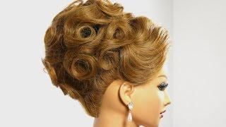 Bridal updo. Wedding hairstyle for medium hair tutorial