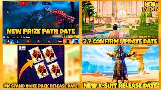 Upgrade Groza in 3.7 Prize Path All Rewards BGMI | New X Suit Release Date | MC Stand Voice Pack