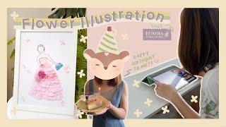 STUDIO VLOG  Customized Preserve Flower Illustration  feat Eunoia Floral Studio | My Birthday 