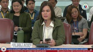 VP Duterte during House hearing: “What you are trying to do is make a case for impeachment”